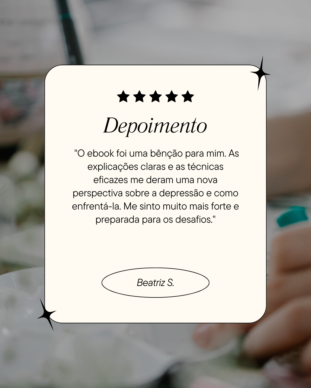 Beatriz S. O ebook foi uma bênção para mim. As explicações claras e as técnicas eficazes me deram uma nova perspectiva sobre a depressão e como enfrentá-la. Me sinto muito mais forte e preparada p